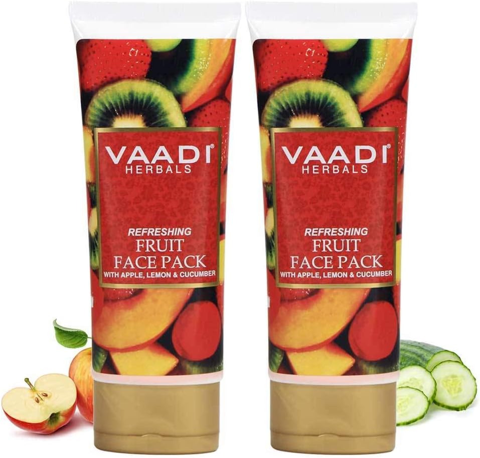 Vaadi Herbals Organic Refreshing Fruit Face Pack With Apple Lemon Cucumber Anti Acne 2 X 120 Gm Amazon Co Uk Beauty amazon co uk