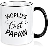 Slugeren World's Best Papaw Coffee Mug, Fathers Day Gift, Birthday Gifts For Papaw, Men, Dad, Husband, Grandpa Grandfather Gift from Grandkids, 11Oz