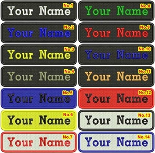 Rectangular 1 Line Personalized Military Custom Embroidered Name Tag Hook Touch Fasteners Patch (Hook)