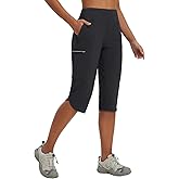 baleaf Women's 17'' Capri Pants Lighweight Cargo Capris Quick Dry Zipper Pockets Hiking Biking Casual Outdoor