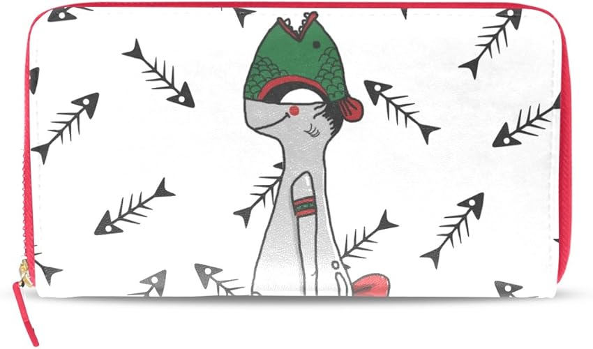 Amazon Aomoki 財布 レディース 長財布 大容量 魚 おもしろい ふぐ ラウンドファスナー Puレザー 幅 丈11cm Aomoki アオモキ 財布