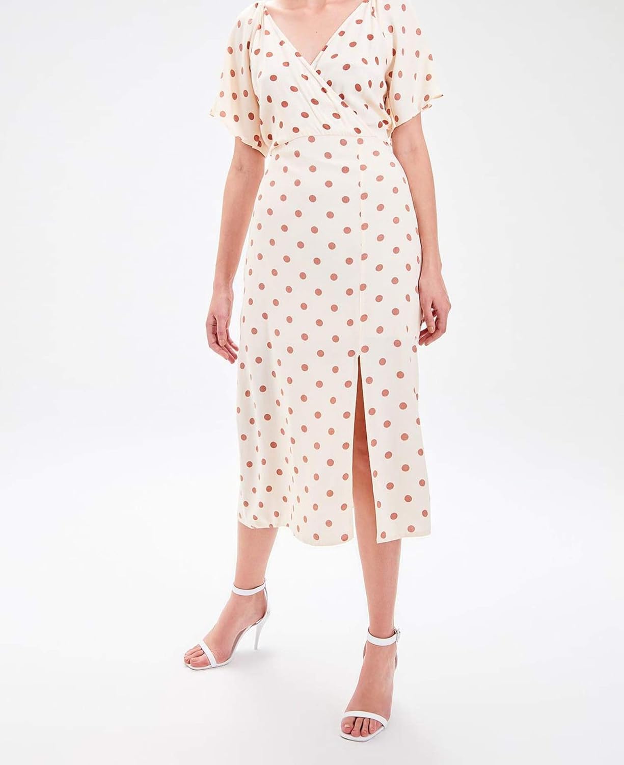 cream polka dot dress