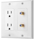 thumbnail image 2 of RiteAV 2-Port Coax Cable TV Wall Plate - F-Type, Dual Gang, Tool-Less Installation 2 of 13