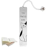 Cat Bookmark Metal Funny Bookmark Cat Lover Gifts for Women Cute Book Mark Bookish Gift for Men Readers Christmas Birthday Gift Book Lovers Cats Stuff for Cats Lovers Reading Girl Boy