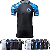 Gold BJJ Jiu Jitsu Rashguard - Camo Rash Guard Compression Shirt for No-Gi, Gi, & MMA