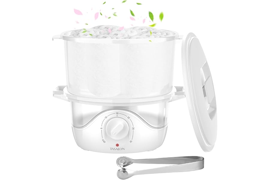 TASALON Mini Hot Towel Warmer for SPA, Esthetician Supplies Towel Heater for Stones and Towels, Towel Warmers for Bathroom, Barber, at Home Salon, Baby Towel Steamer for Facials and Body, White