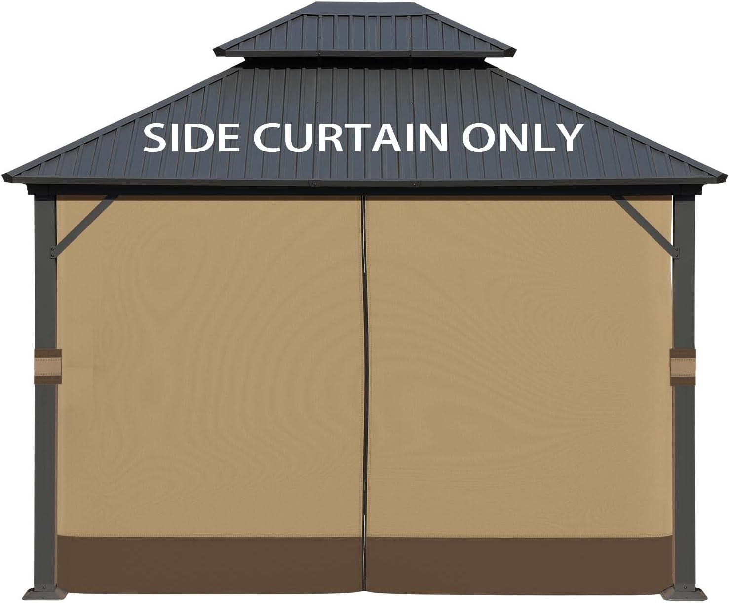 Outdoor Curtains - Aoodor 10' x 10' Gazebo Curtain Set Protecting Privacy Side Walls 4 Panels (Curtain Only)