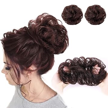 Amazon Com 2pcs Messy Bun Hair Piece 100 Human Hair Scrunchies