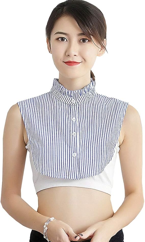 Amazon Ainial つけ襟 立て襟 フリル 付け襟 レディース インナー襟 ストライプ おしゃれ スタンドカラー シャツ ブラウス 重ね着 偽襟 つけえり フェイク襟 通勤 つけ衿 付け衿 衿 ファッション小物 通販