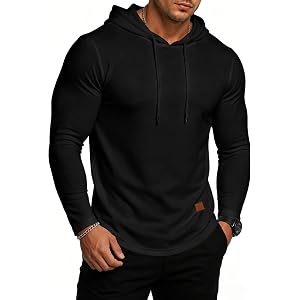 Dokotoo Men Mens Muscle Fleece Hoodie Slim Fit Sweatshirt Pullover | Soft Fleece Lining, Stretch Fabric, Muscle Fit, Long Sle