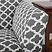Home Fashion Designs Printed Twill Love Seat Slipcover. One Piece Stretch Loveseat Cover. Strapless Love Seat Cover for Living Room. Brenna Collection Slipcover. (Love Seat, Charcoal)