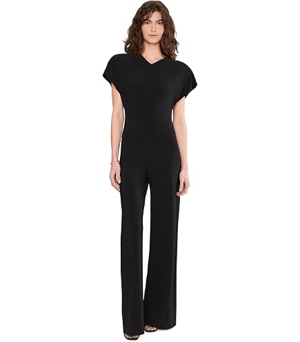 Amazon.com: Norma Kamali Women's Geralyn Short Sleeve Jumpsuit