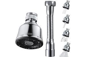 YDMEET Sink Faucet Sprayer Attachment, Upgrade 4 Mode Adjustable Kitchen Faucet Head, Movable Kitchen Tap Head 360° Rotatable with Extension Hose, Anti-Splash Sink Sprayer Facuet Nozzle Head Water Saving