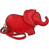XACKWUERO Cute PU Leather Shoulder Bag Fashion Elephant Purse Novelty Animal Shaped Purse Elephant Gifts for Women