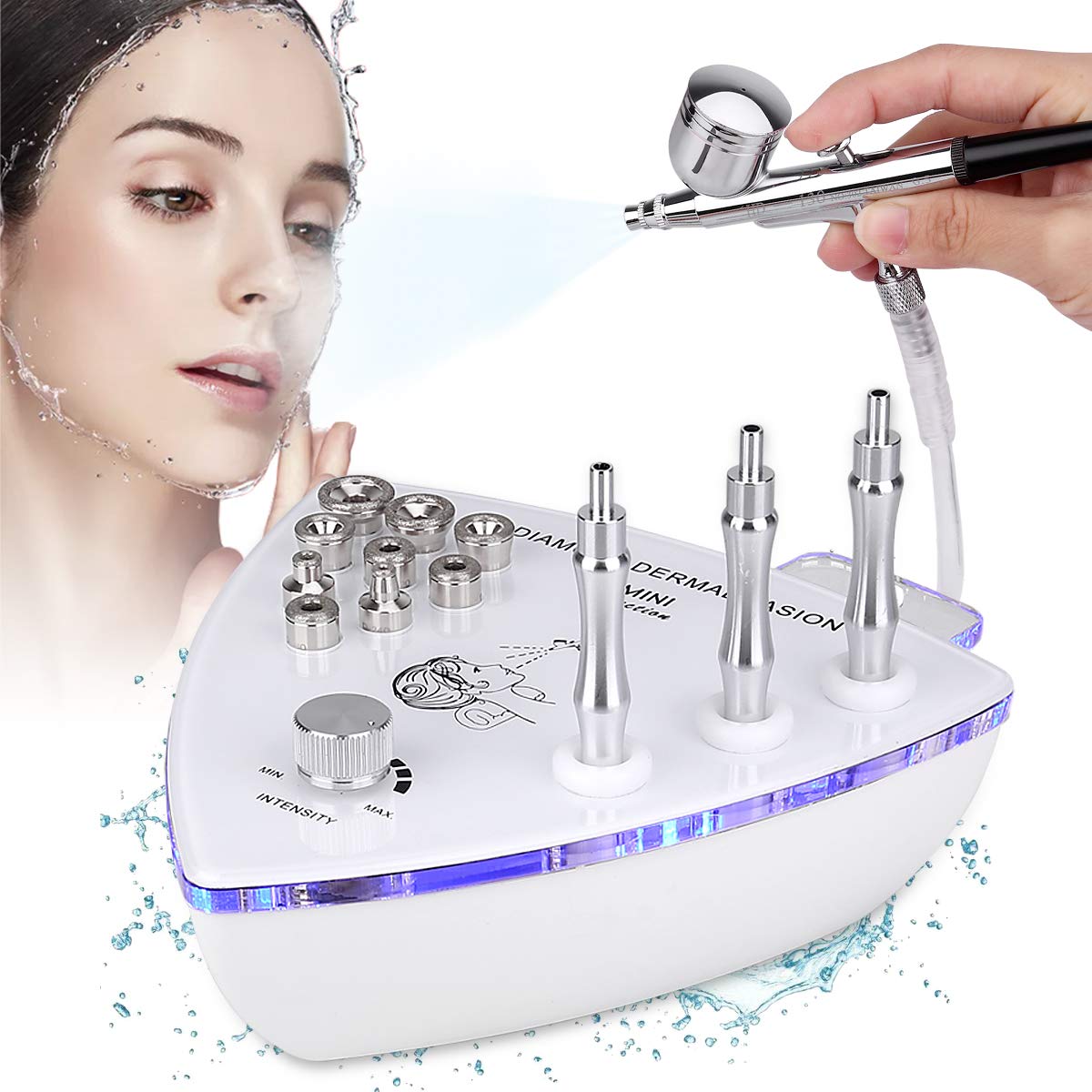 Photo 1 of Beauty Star Diamond Microdermabrasion Machine with Spray Gun, Professional Home Use Facial Beauty Salon Equipment Strong Suction Power 65-68cmhg