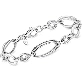 Ross-Simons Italian Sterling Silver Interlocking Oval-Link Bracelet