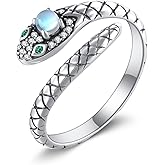 Grmdit Snake Ring for Women 925 Sterling Silver Snake Adjustable Open Ring Jewelry Gifts for Women Mom