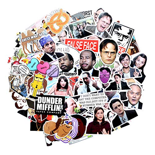 The Office Themed Stickers for Laptop, 112 Pcs Waterproof Vinyl Stickers for Hydro Flask, Luggage, Skateboard, Water Bottle, Scrapbooks, Funny Aesthetic Stickers for Teens, Adult