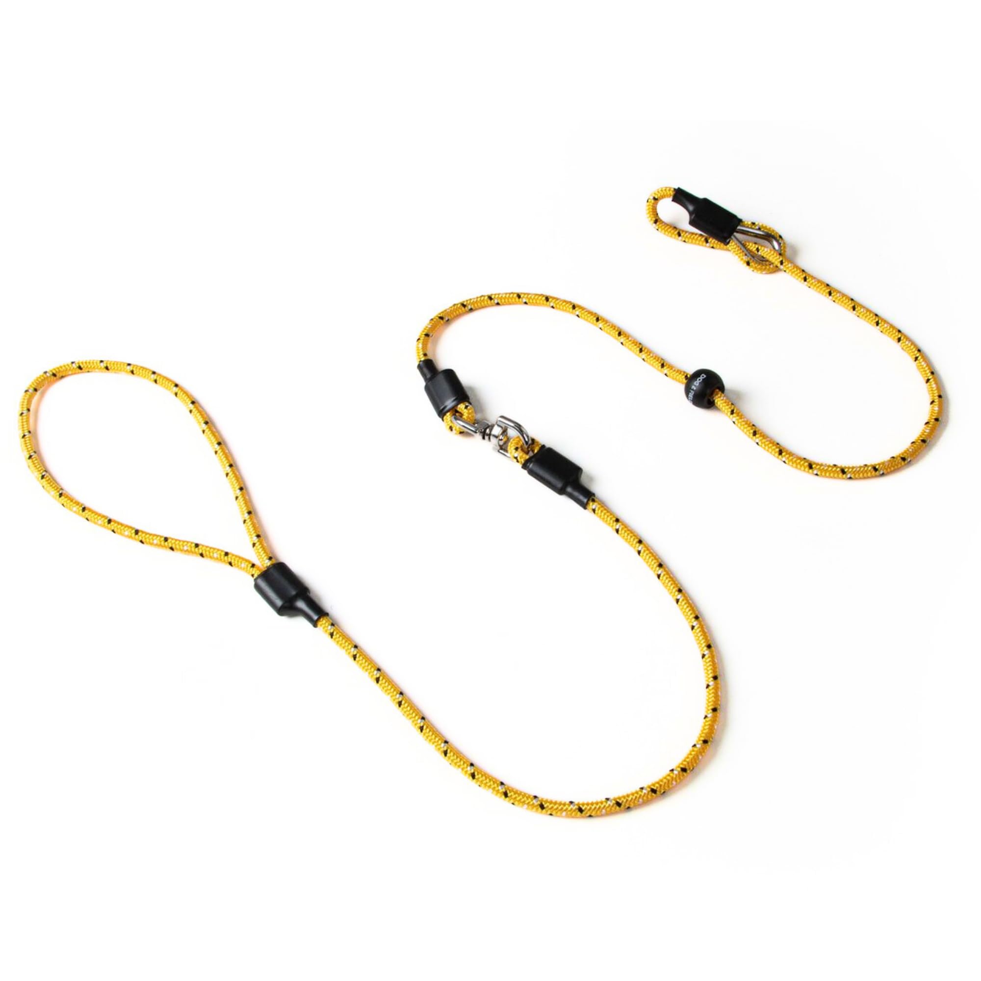 Dog & Field Pro Trialler Swivel Slip Lead, Yellow. 1.2m Rope Slip Lead For Dogs With Button Press Stopper, Easy To Slip On, No Collar Or Harness Needed. Anti-Tangle Dog Leash (Yellow)