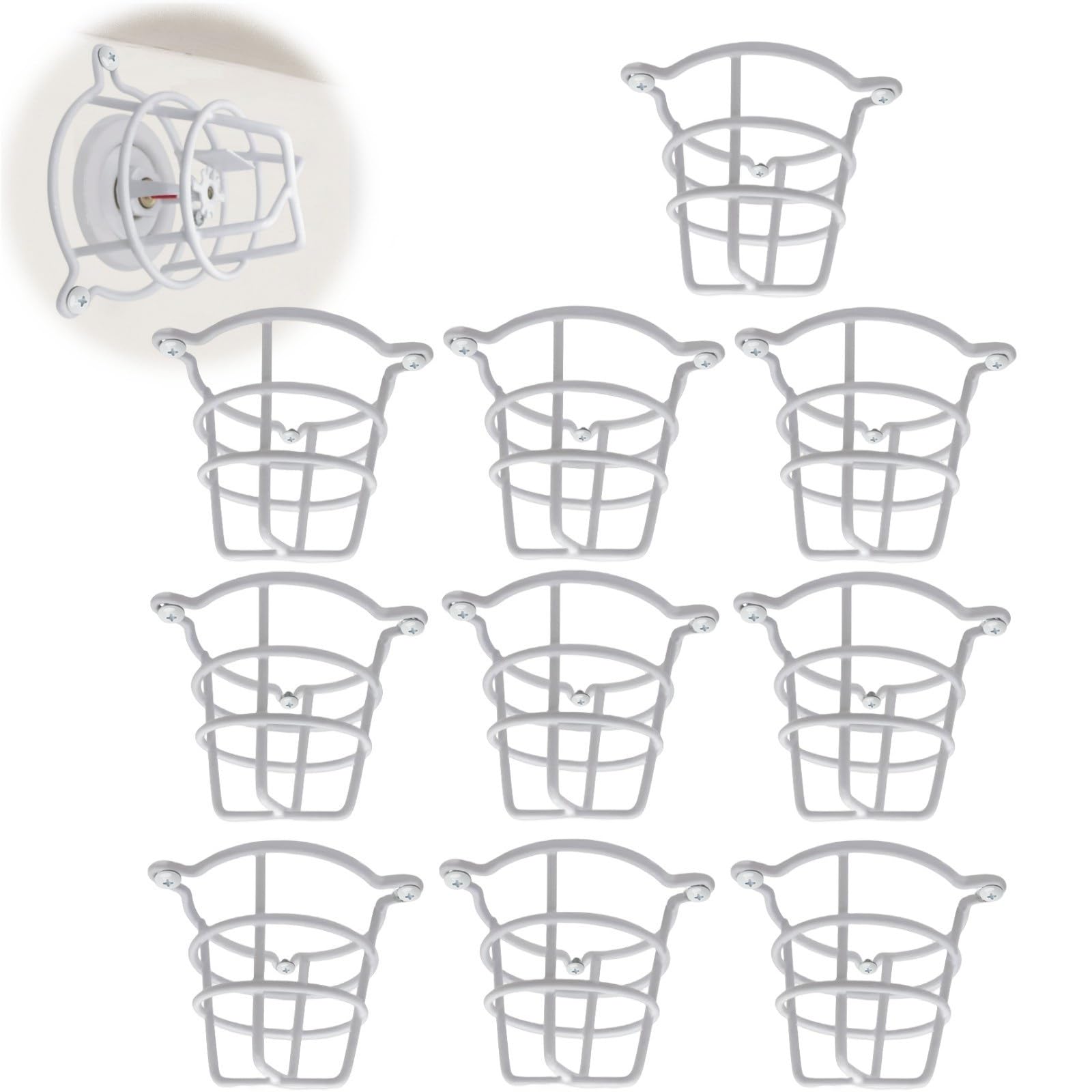 Photo 1 of Happy Tree (10 Pack) White Fire Sprinkler Head Guard Cover Cage Protector for Both 1/2" & 3/4" Fire Head for Protecting Flush Mount & Side Wall & Pendent Head Fire Sprinkler Covers for Ceiling