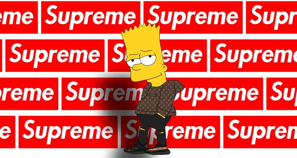 bart Simpson Supreme Collab Poster Print Size 24x18 Decoration semi Gloss Paper