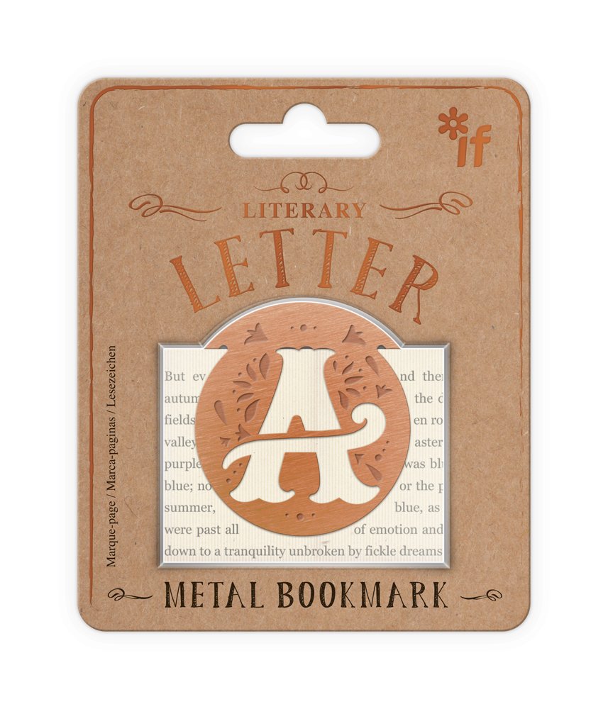 Literary Letters Metal Bookmark - Letter A