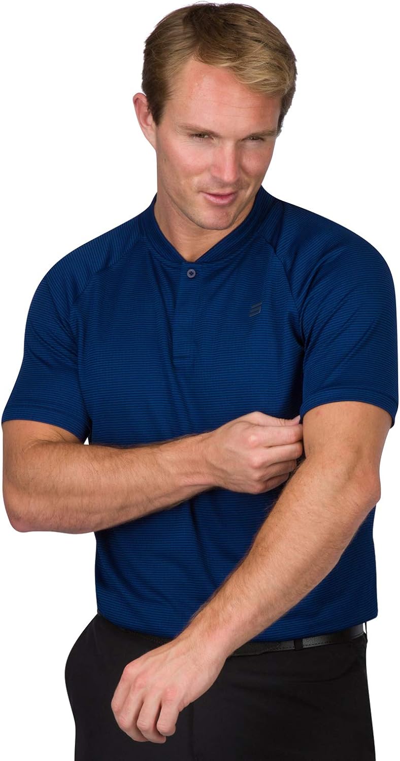 Three Sixty Six Collarless Golf Shirts for Men - Men’s Casual Dry Fit Short Sleeve Polo, Lightweight and Breathable : Clothing
