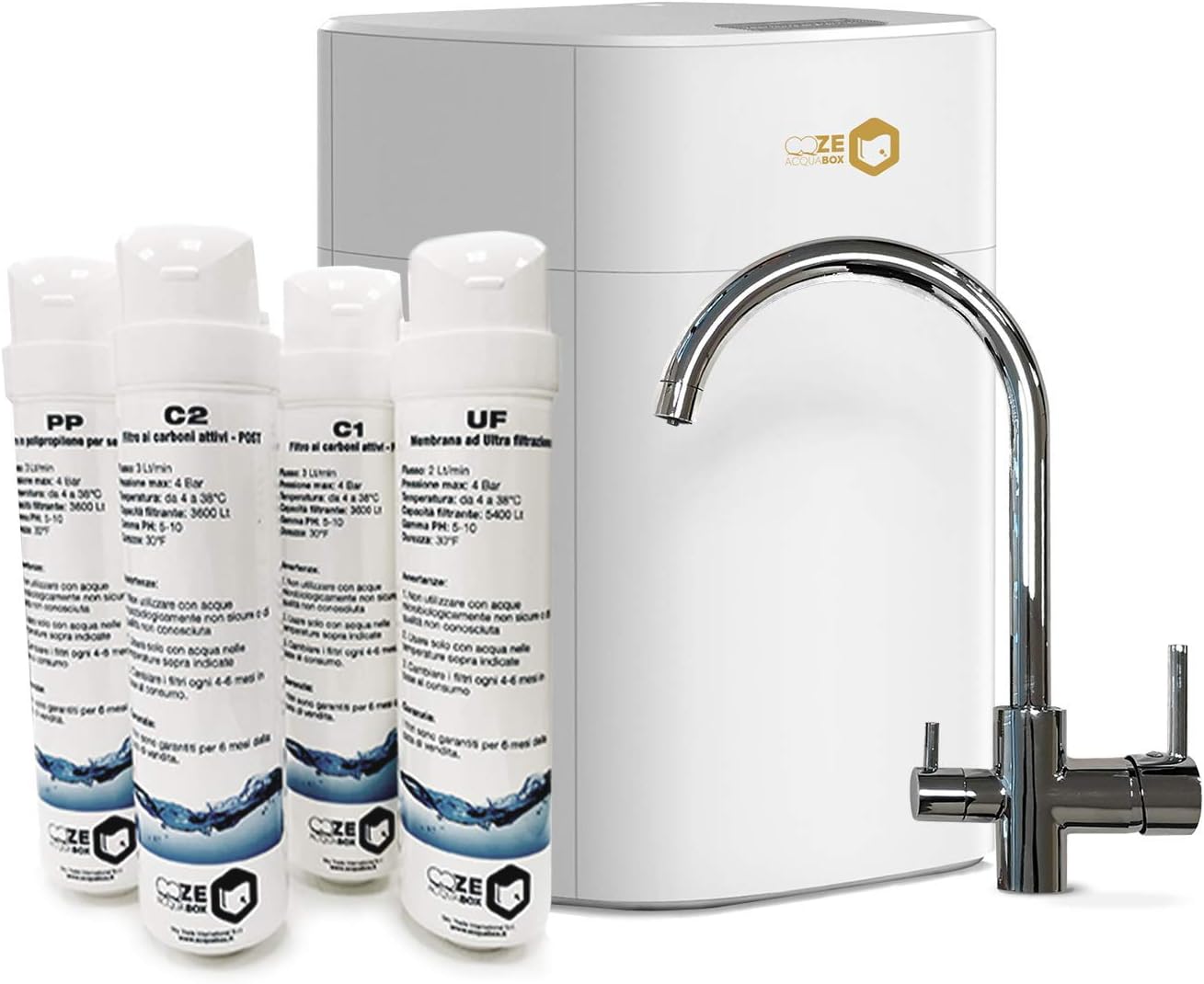 Depuratore Acqua Domestico con 4 Filtro Acqua Potabile. Depuratore