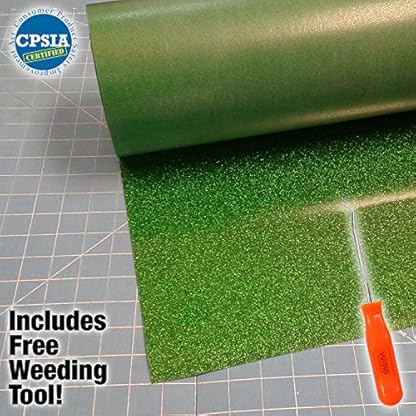 Siser Glitter Green Easyweed Heat Transfer Craft Vinyl Roll Including Stainless Steel Weeding Tool