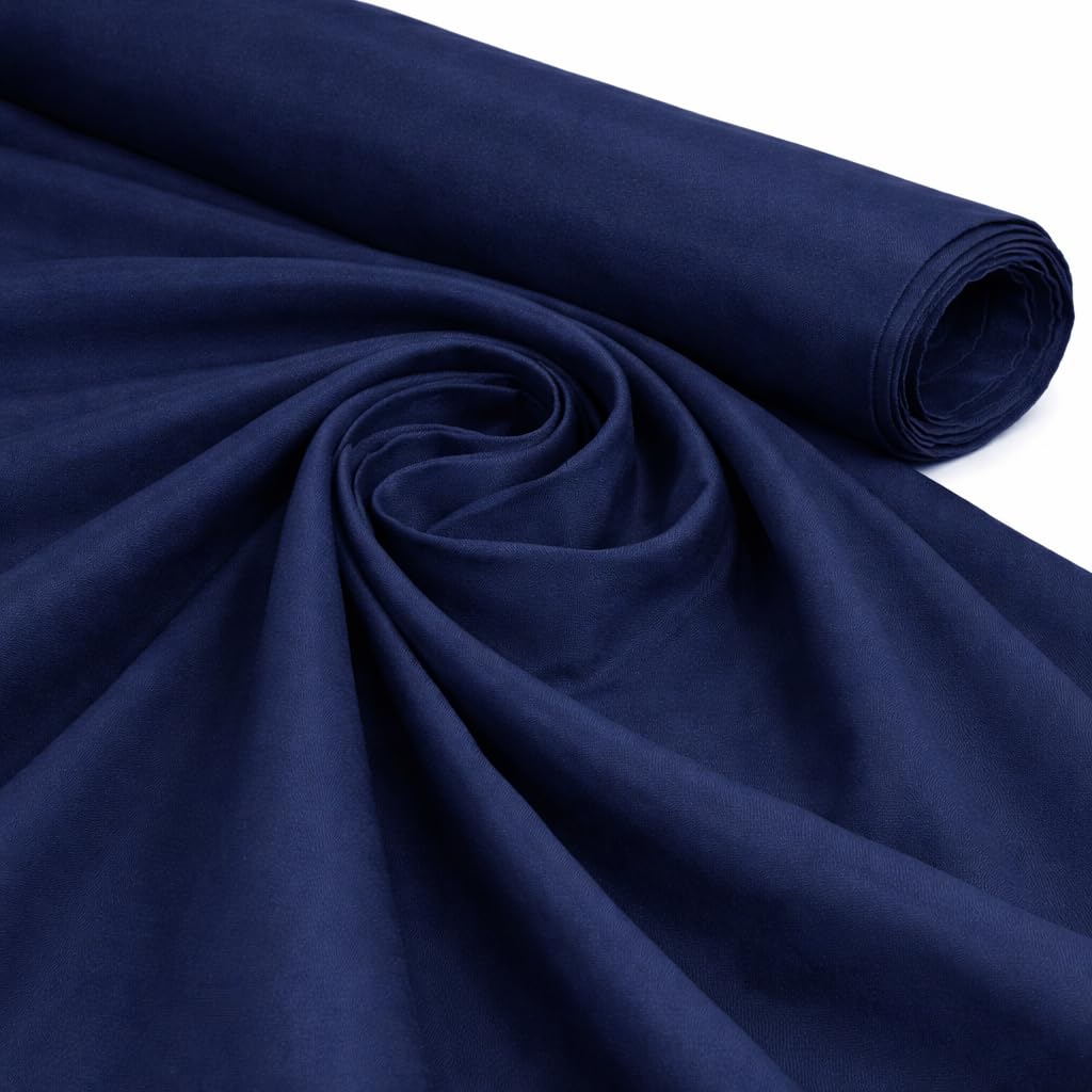 Midland Textiles Navy 1 Meter Pack 100% Cotton Fabric by The Metre 58 Inches Wide Plain 60 Square - Ideal for Quilting, Sewing, Dressmaking, Curtain Linings, Totes, Bedding, Pillowcases — image 1