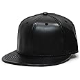 Premium Plain Wool Blend Leather Flat Bill Adjustable Snapback Hats Baseball Caps