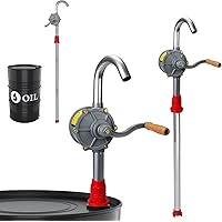 Vevitts 55 Gallon Drum Pump, Aluminum Alloy Rotary Hand Pump - Manual Hand Crank Pump Fits 15 to 55 Gallon Drums