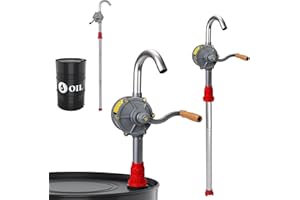 Vevitts 55 Gallon Drum Pump, Aluminum Alloy Rotary Hand Pump - Manual Hand Crank Pump Fits 15 to 55 Gallon Drums