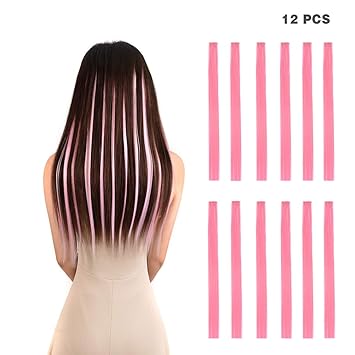 Amygirl 22 100g Pink Straight 12 Pieces Party Highlights