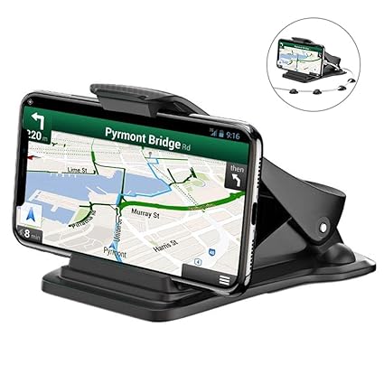 Handyhalterung Auto, Bovon Platzsparende Smartphone Halterung KFZ auf Armaturenbrett, GPS Halterung, mit 5 Kabelklemmen, Hand