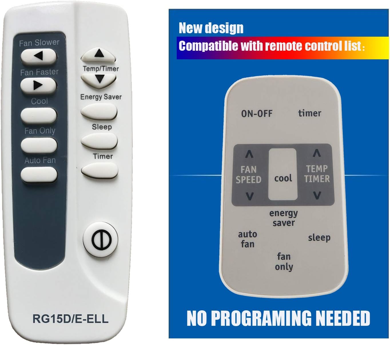 Replacement for Frigidaire Air Conditioner Remote Control Model Number RG15D/E-ELL RG15D/E-ELL1