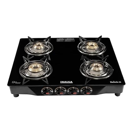 Inalsa Dazzle 4 Burner Cooktop, Black