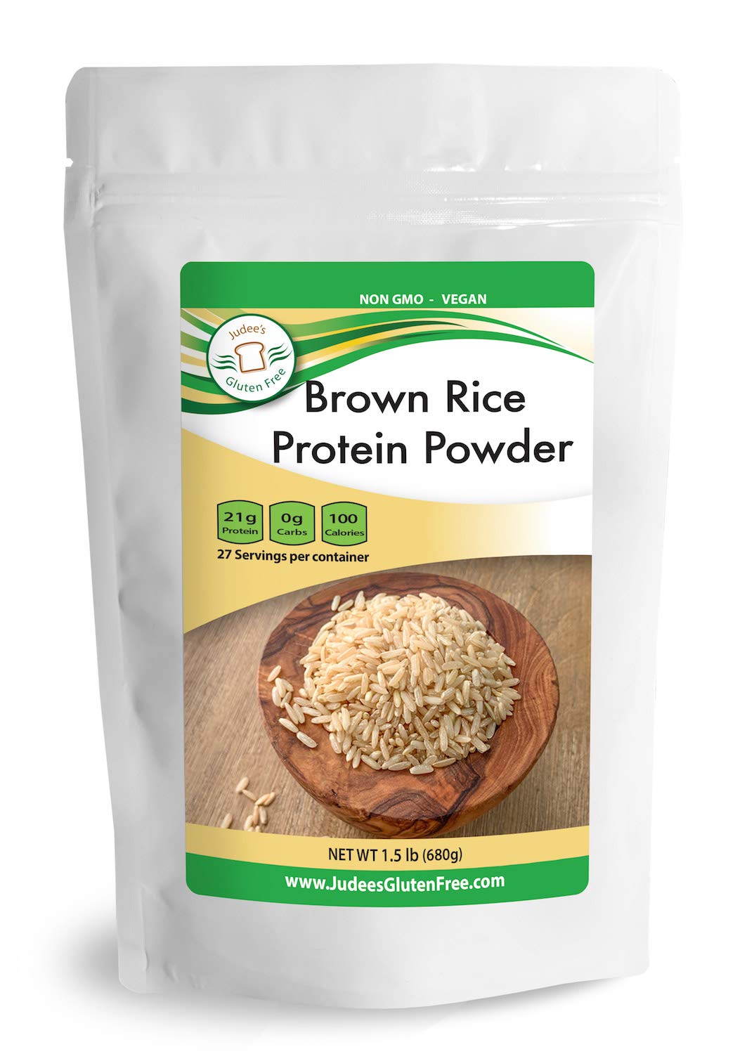 Judee’s Brown Rice Protein (80% protein) 1.5 lb, Keto, Non GMO, Vegan