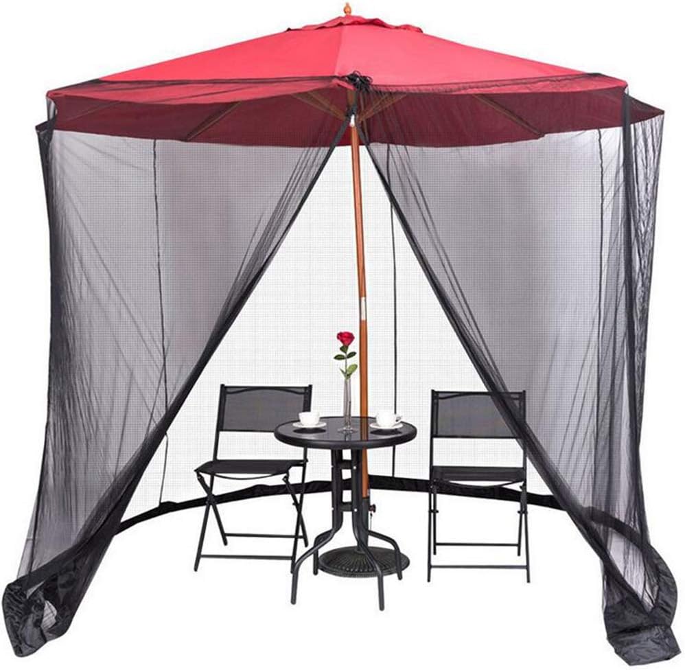 Amazon Com Yong 11ft Outdoor Garden Umbrella Table Screen Parasol Mosquito Net Cover Bug Netting Cover Diameter 3 35m Polyester Single Door Zipper Entrance Sports Outdoors