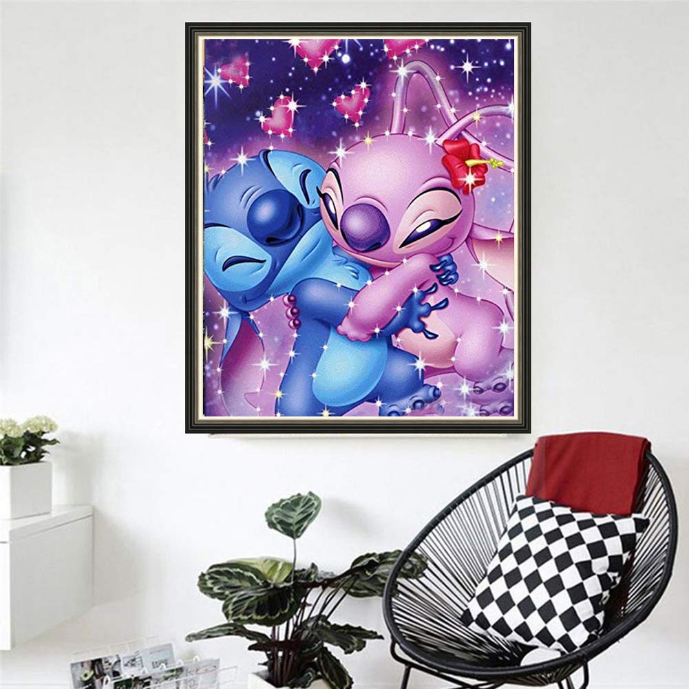 5D DIY Full Drill Diamond Painting Kit, Rhinestone Painting Kits for Adults and Children Embroidery Arts Craft Home Decor Cartoon Anime Series14 x 18 inch (Embrace, 35x45cm)