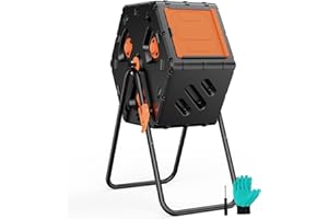 TOP XIAN Compost Bin Outdoor 22.5 Gallon, Easy Assemble Composter Tumbler, 360°Rotating Garden Compost Bin for Fast Composting, Tumbling Composter for Outside, Backyard, and Yard