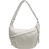 SongKedora Corduroy Crescent Crossbody Bag Quilted Shoulder Bag Adjustable Strap Casual Handbag Hobo Sling Bag for Women Men