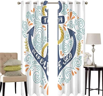 Cortina para ventana de tratamientos, coloridas letras de ancla de