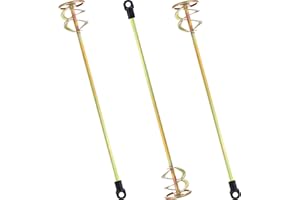 Lasnten 3 Pcs Paint Mixer for Drill, 1 to 5 Gallon Bucket, Paint Stirrer, Easy to Clean, 16.9" Mixing Paddles and 2.36" Mixing Impeller for Mix Mortar Mud Grout Resin and Epoxy(Gold,Style 1)