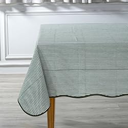 Ridhi Green Stripe Scallop 60x60 Inches Square