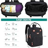 NUBILY Baby Changing Backpack Rucksack with Insulated Bottles Black 26L view 5