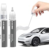 KIKIMO for Tesla Touch Up Paint(Pearl White Multi-Coat(PPSW)), Car Paint Repair Kit for Tesla Model Y/3/S/X, 2 In 1 Scratches Repair with Pen Tip and Brush, Color-Matched for Quick & Easy Fix