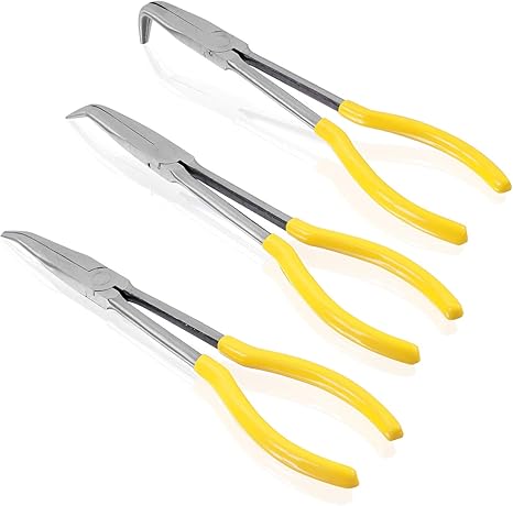 Amazon ラジオペンチ 3点セット 全長２８０mm ２５度 ４５度 ９０度 ペンチ プライヤー スナップリングプライヤー 釣り用 プライヤー サークリッププライヤー 平ペンチ 釣り ガンプラ プラモデル 制作に ロングノーズプライヤー ロングラジオペンチ 工具