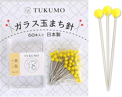 Amazon Tukumo ガラス玉まち針 待針 ストリングアート アップリケ パッチワーク 耐熱 かわいい カラー多数有 黄 待ち針 通販