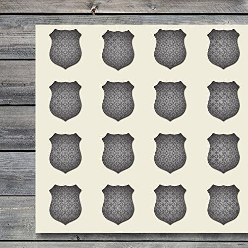 Police Officer Policeman Badge Craft Stickers, 30 Stickers at 1.5 Inches, Great Shapes for Scrapbook, Party, Seals, DIY Projects, Item 1321098